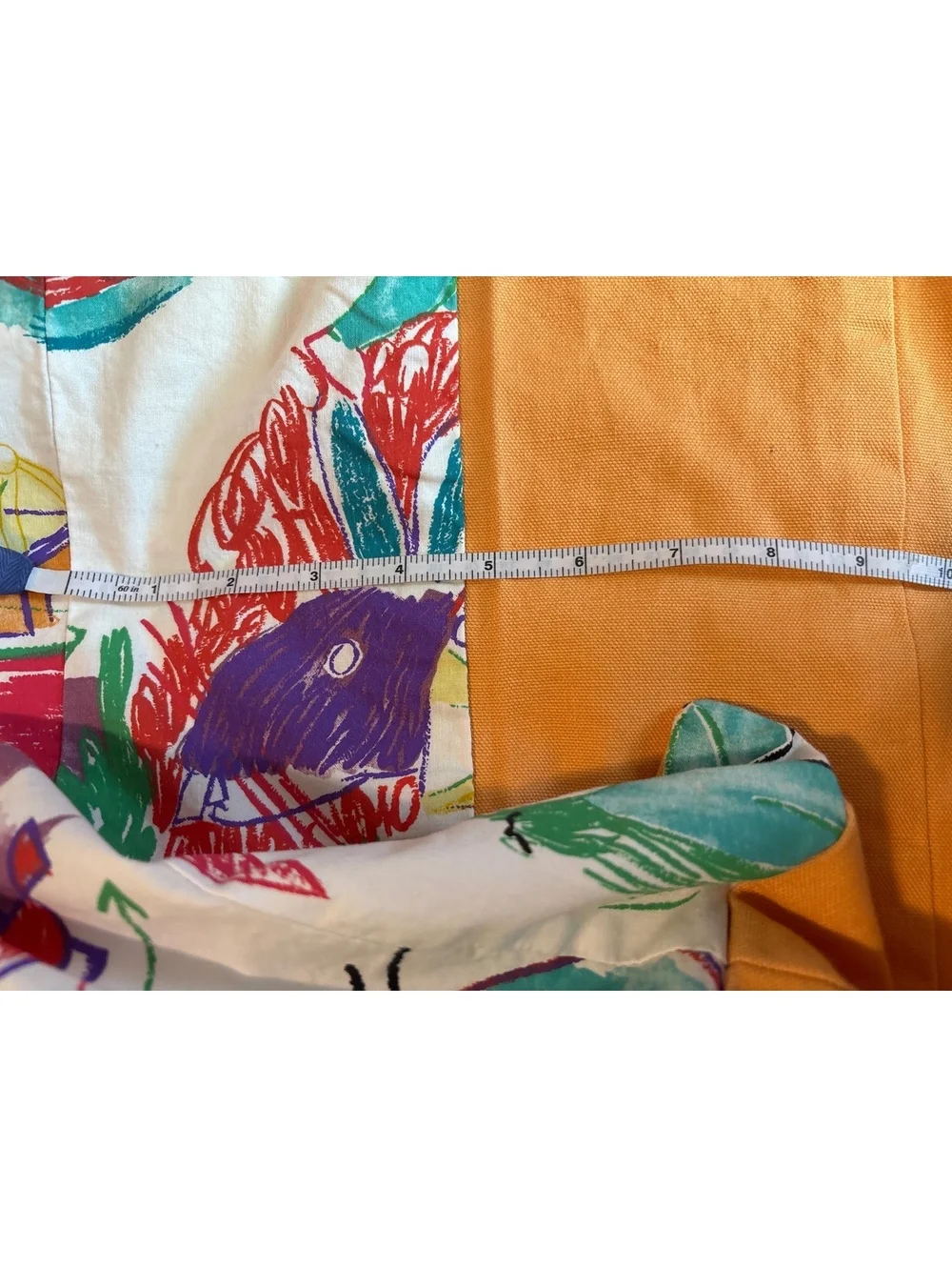 IKEA Twin Duvet Cover Vintage Child Art Orange Backing Rare Retro 90s Kidcore